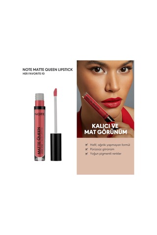 Cosmetics Matte Queen Lipstick 10 Her Favorite Kalıcı Likit Ruj, Pembe Belirtilmemiş