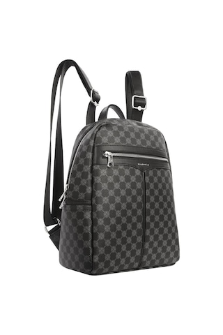 Cengiz Pakel Monogram Kullanışlı Kadın Sırt Çantası - 7368p - Siyah Çok renkli