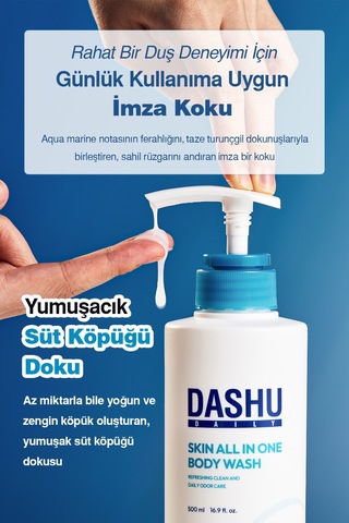 Yüz Ve Vücut İçin Arındırıcı Duş Jeli Dashu Daily Skin All In One Body Wash Yeşil Çay
