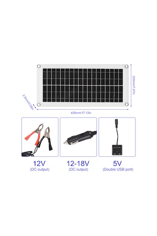 Symbee 20w 12v Polikristal Güneş Paneli Seti - 300w 60a Şarj Kontrol Cihazlı, Su Geçirmez Karavan/rv İçin