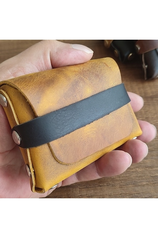 Sumerian Leather Craft Deri Cüzdan Kadın Cat Sarısı Sarı
