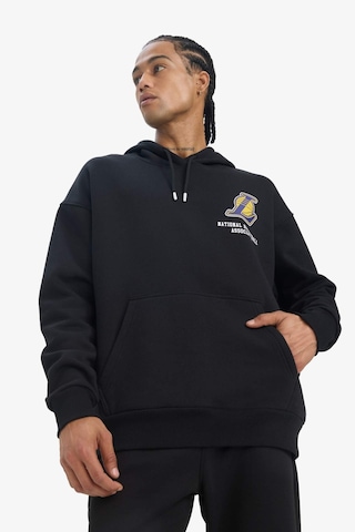 DeFactoFit NBA Los Angeles Lakers Oversize Geniş Kalıp Kapüşonlu Kalın Sweatshirt D8489AX25SPBK81