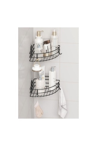 2'li Köşeli Banyo Rafı İle Duş Alanınızı Düzenleyin Açık Kahverengi
