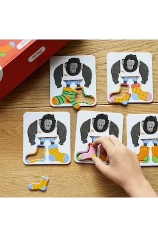 Moritoys Giant Socks Gorilla - 40 Kartlı Hafıza, Eşleştirme Ve Puzzle Oyunu