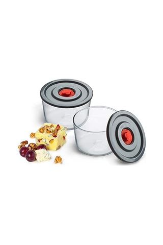Yuvarlak 2 Li Borosilikat Cam Saklama Kabı Seti, 0.35 L X 2, 116 76 Mm, Sızdırmaz Kapak, Mikrodalga-fırın-buzdolabı-bulaşık Makinesi Uyumlu