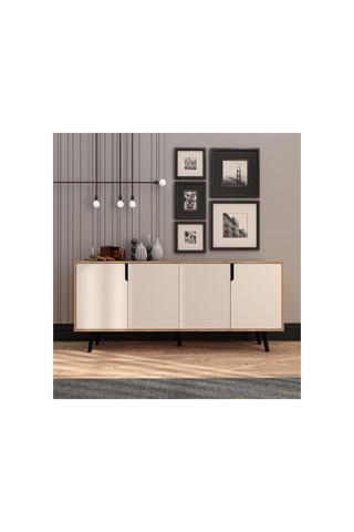 Vm Vertex Mobilya Latina Modern Konsol 180 Cm Safir Meşe - Beyaz Safir Meşe-beyaz 45 X 180 Sku: Smgstk285fc54253 Açık Bej