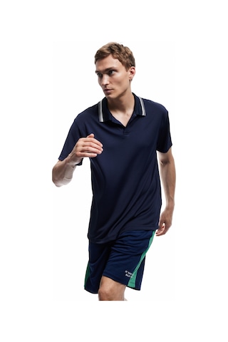 Koton Kısa Kollu Çizgi Detaylı Oversize Polo Yaka Spor Tişört Lacivert 5sam10127nk Lacivert
