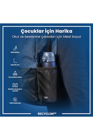 Ion8 - İnce Suluk - Koyu Mavi - 500 Ml - Sızdırmaz - Bpa İçermeyen