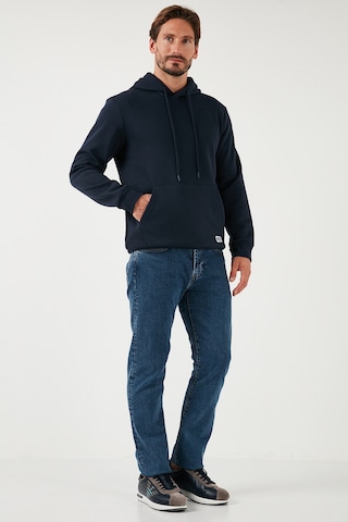 Buratti Regular Fit Kapüşonlu Kanguru Cepli Içi Tüylü Yumuşak Şardonlu Erkek Sweat 5905281 Koyu Lacivert