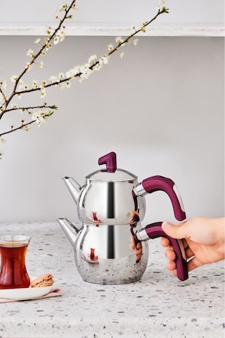 Karaca  Viyola İndüksiyon Tabanlı Mini Çaydanlık Takımı Mürdüm