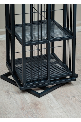 Metal Kitaplık Dayanıklı Siyah