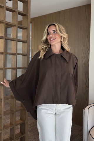 Laluvia Kahverengi Pelerin Model Trençkot - 7603 Kahverengi
