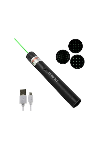 Usb Şarjlı Uzun Menzilli Metal Kasa Yeşil Lazer Pointer