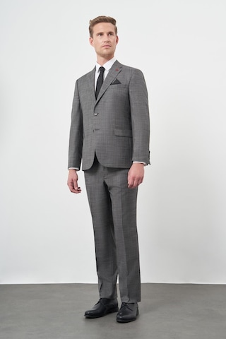 İmza Füme Düz Flannel Mono Yaka Tam Astar Tek Yırtmaç 2 Düğme 4 Drop Comfort Fit Classic Takım Elbise 1001245164 Füme