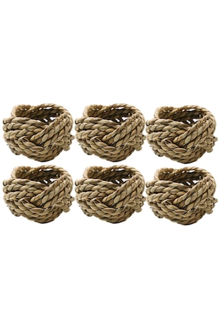 Homyl 6x El Yapımı Peçete Halkaları Tutacağı 4.3x4.4cm Haki