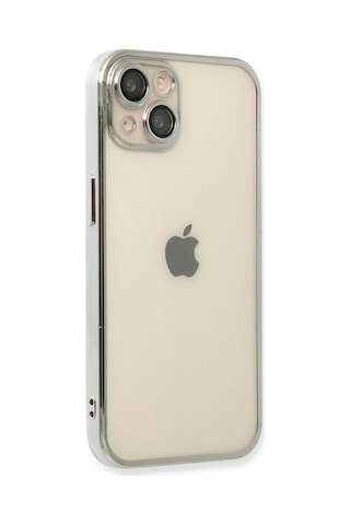 Gld-spt- Newface Apple Uyumlu iPhone 13 Kılıf Razer Lensli Silikon - Gümüş