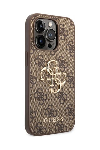 Apple Uyumlu iPhone 14 Pro Max Kılıf Guess Pu Deri Büyük Metal Logo Dizaynlı Kapak