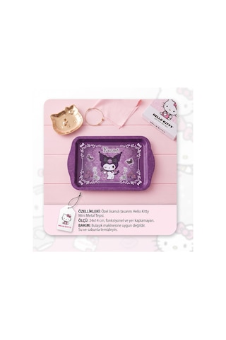Bakgelal Kuromi Lisanslı Mini Metal Tepsi 24x14 Cm Takı, Aksesuar Ve Sunum Tepsisi - 9019234526133
