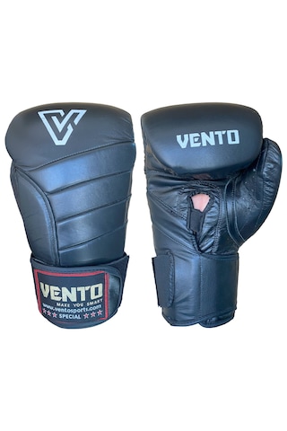 Vento X5 Hakiki Deri Boks Ve Kick Boks Eldiveni Siyah Siyah