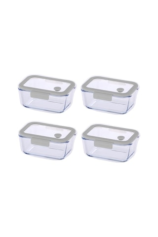 Neoflam Fika Glace Gri Vakumlu 4 Parça Saklama Kabı 800 Ml