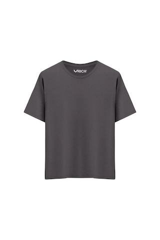 Rich Erkek 2 Li Paket %100 Pamuk Oversize Tişört Basic Bisiklet Yaka Kısa Kollu T-shirt Gri