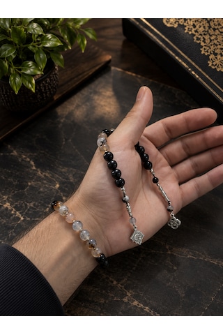 Doğal Akik, Kuvars Taşı Ve İnci Tasarımı Erkek Bileklik,sallama Tesbih,aksesuar,özel Günler İçin Çok Renkli