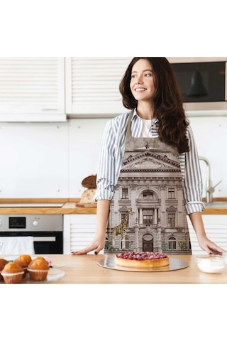 Zoo Design Mutfak Önlüğü Keten Kumaş, Uluslararası Yıkama Ve Solmama Sertifikası Çok Renkli