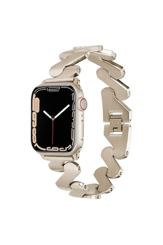 iOs Watch Uyumlu 7 8 41mm Kordon Krd-80 Metal Bilezik Strap Kayış