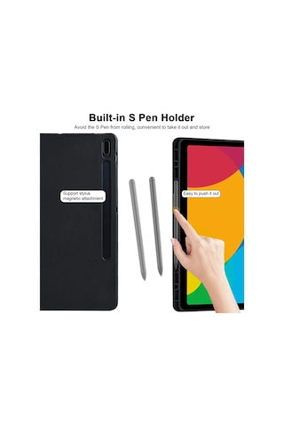 Samsung Galaxy Uyumlu Tab S8 Ultra 14.6" 2022 Sm x900 X906 Kılıf Kalem Bölmeli Smart Case