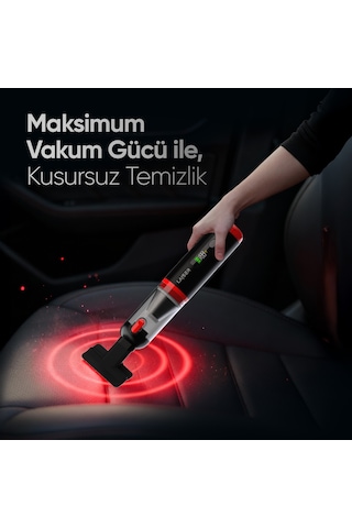 Laiser Kompakt Led Ekranlı 17.000 Pa 3ın1 Çekme-vakum-üfleme Özellikli Şarjlı Araç Süpürgesi Siyah
