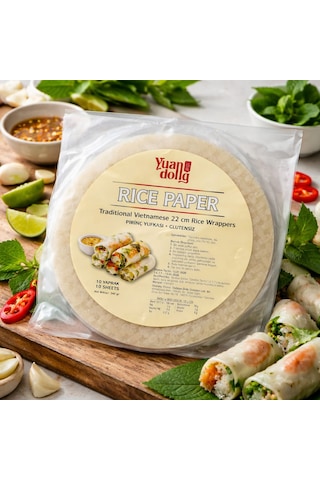 Yuandong Pirinç Yufkası 10 Yaprak 22 Cm, Rice Paper Glutensiz