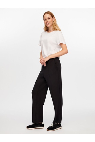 Önü Dikiş Detaylı Modallı Wide Leg Fit Eşofman Alt W26esa005 Uw26esa00510 Siyah