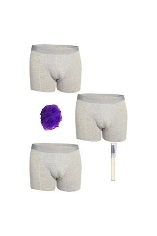 Tutku Erkek Gri Likralı Elastan Boxer 001