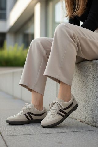 Bej Ortopedik Günlük Kadın Sneaker Ayakkabı-254 Bej