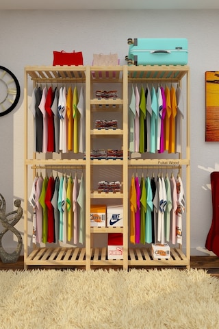 Quatro Jj Açık Ahşap Elbise Dolabı