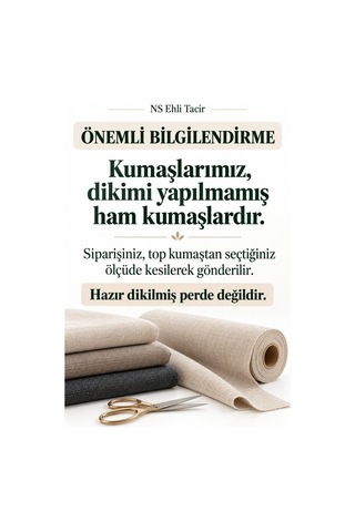 Vizon Blackout Işık Geçirmez Karartma Perdelik Dikişsiz Ham Kumaş Kişiye Özel Kesim En X Boy