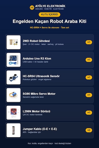 2wd Akıllı Robot Araba Şasi Kiti Dıy Pleksi Tekerlek Motor Çizgi İzleyen Engelden Kaçma