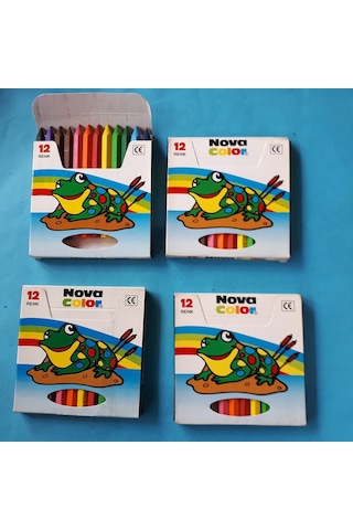 Pastel Kuru Boya 12 Li Kısa Silinebilir -Zehirsizdir 4 Adet