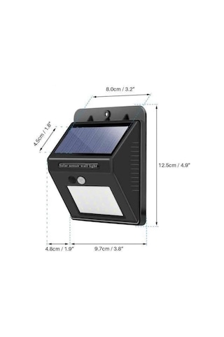 Bahçe Aydınlatma Sensörlü Güneş Enerjili Duvar Lambası 40 Led Işık Renkli