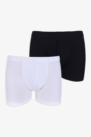 Erkek 2'li Pamuklu Likralı Lastikli Boxer 9177 Siyah