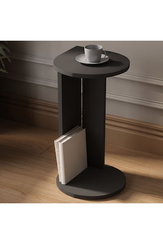 İnarch Dizayn Drop Modern Tasarım Yan Sehpa Kompakt Ve Ergonomik Yan Masa Antrasit