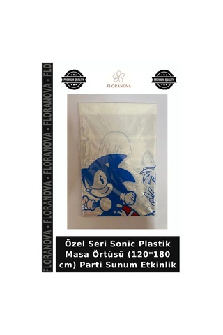 Özel Seri Sonic Plastik Masa Örtüsü 120 180 Cm Parti Sunum Etkinlik Çok Renkli