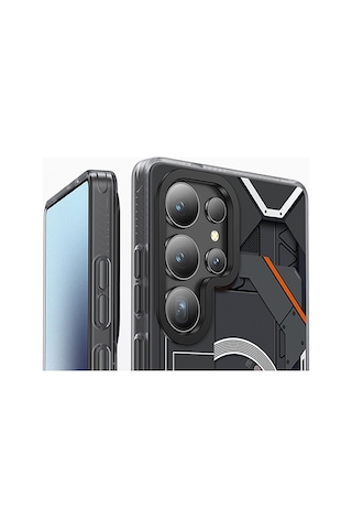 Galaxy Uyumlu S25 Ultra Kılıf Magsafe Şarj Özellikli Benks Dynamic Mecha Serisi Kapak Siyah