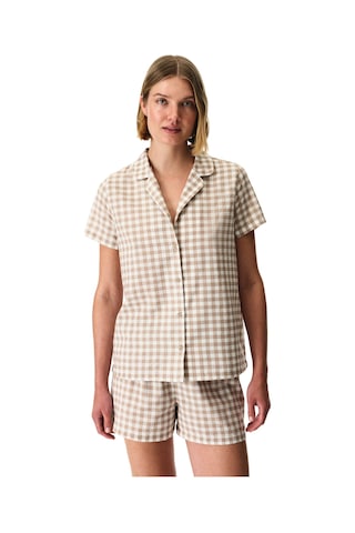 Penti Latte Beige Gingham Gömlek Şortlu Pijama Takımı
