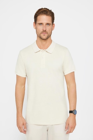 Tudors Erkek Slim Fit Dar Kesim Pamuklu Yumuşak Doku Nefes Alan Kumaş Kıvrılmaz Yaka Ekru Polo Yaka Tişört-31685-ekru Ekru