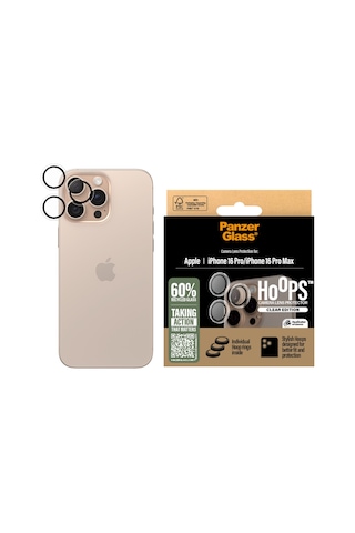 Panzerglass Hoops Apple Uyumlu iPhone 16 Pro 16 Pro Max 17 Pro Şeffaf Kamera Lens Koruyucu