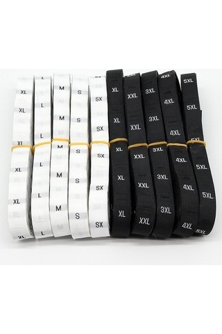 Flybuy 3.2x1.2cm Siyah Polyester Giyim Etiketi, 380 Adet Rulo Xs, Dayanıklı Etiketler
