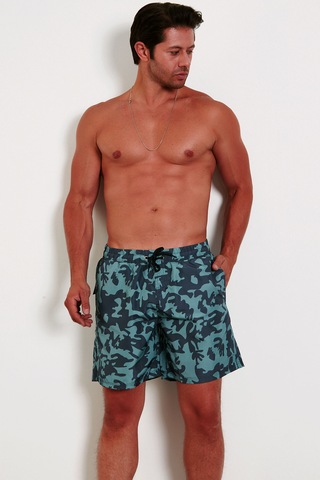 Enrico Ferry Erkek Hızlı Kuruyan Kamuflaj Baskı Deniz Şortu 2531