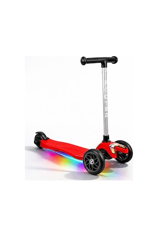Tois Colorwase Led Işıklı 4 Kademe Ayarlanabilir 3 Tekerlekli Scooter - Kırmızı