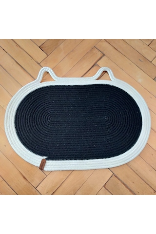 Siyah-krem Evcil Hayvan Mama Paspası